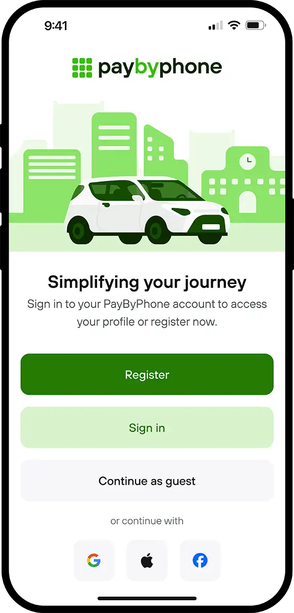 Paybyphone app screenshot