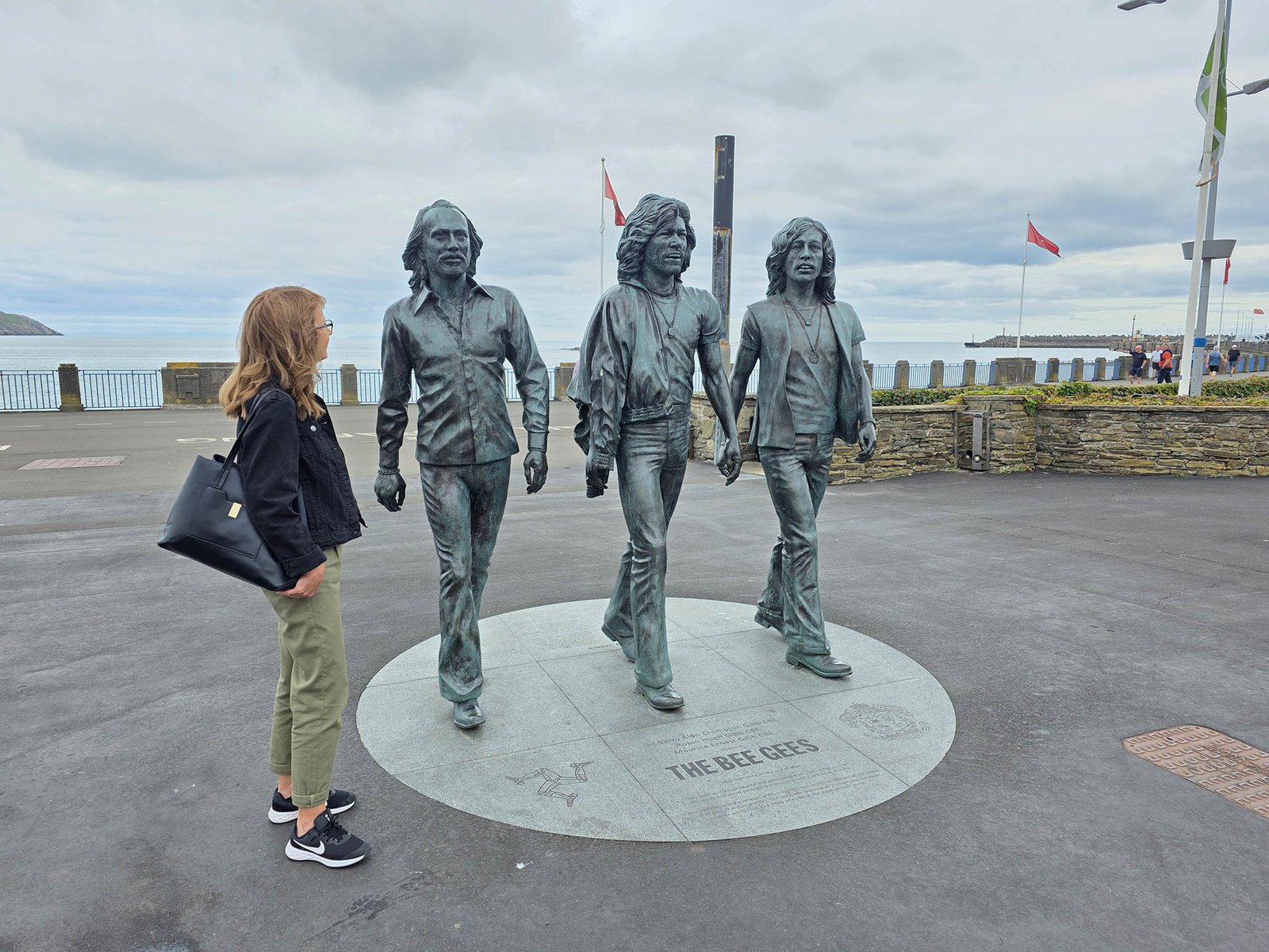 The Bee Gees monument, born in Douglas, Isle of Man.