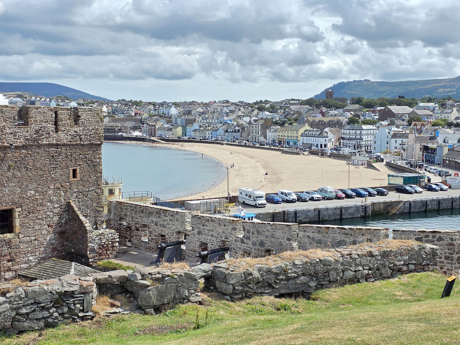 Peel from the castle walls on St Patrick's Isle. Isle of Man.