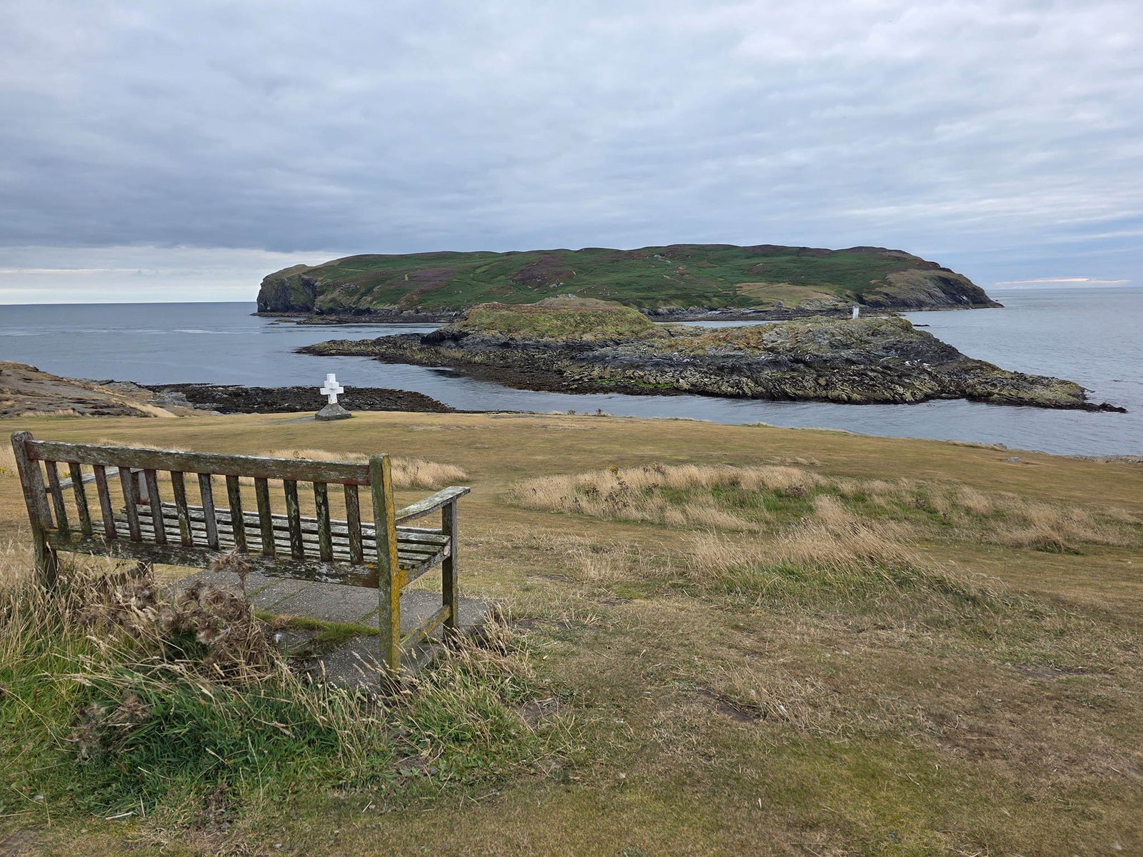 Looking across The Sound to the Calf of Man – our favourite spot on the island. Isle of Man.